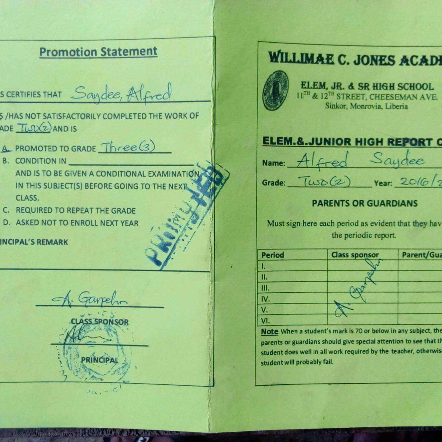 Alfred School Report