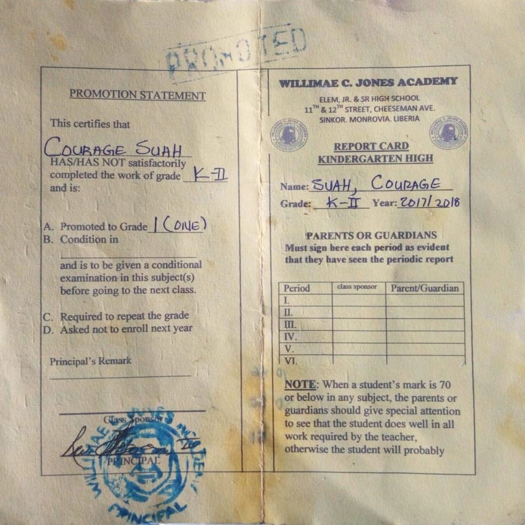 Courage School Report